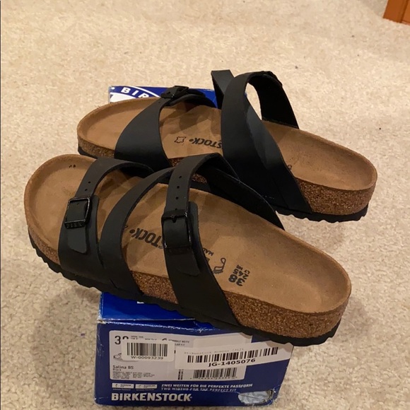 New Birkenstock Salina Black Sandals Size 38 SOLD - Picture 2 of 9